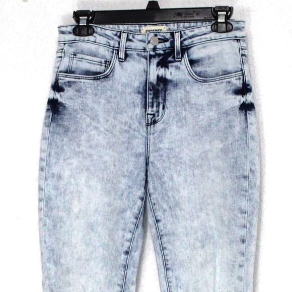 L'Agence Highline High Rise Calypso Skinny Jean Size 25 Shark Bite Acid Wash - Picture 3 of 7